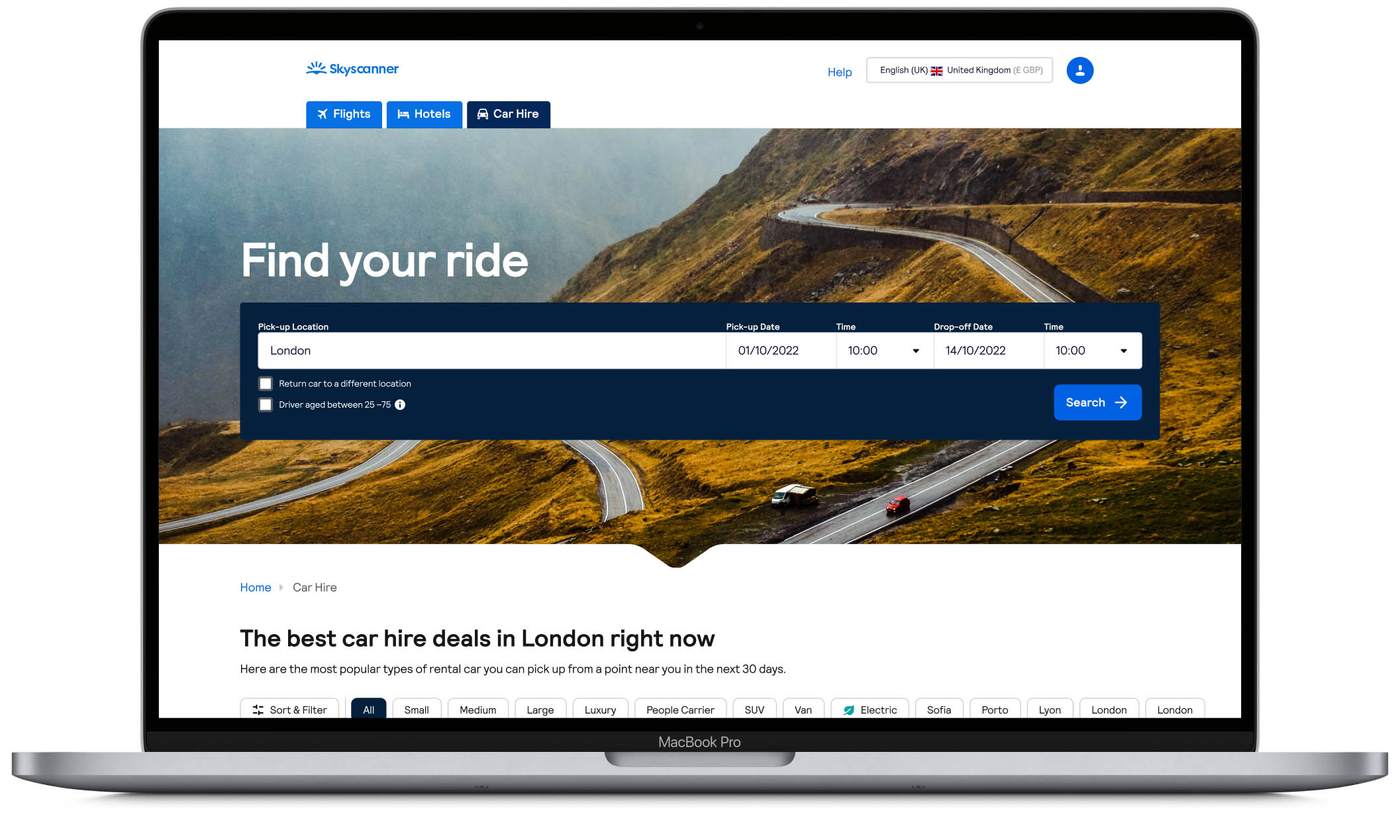 Skyscanner Partners a car hire partner